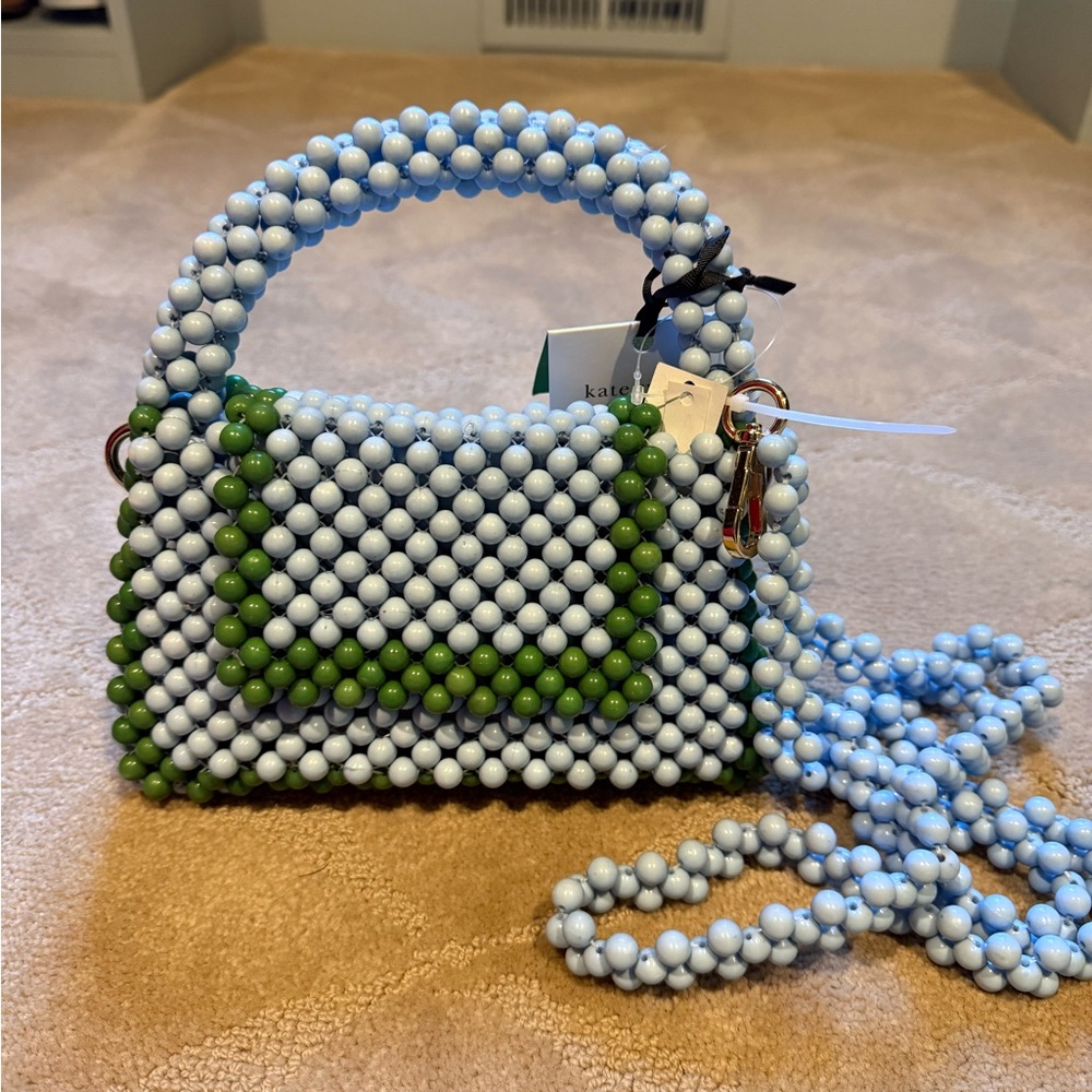 Kate Spade x Target Blue and Green Colorblock Beaded Crossbody Bag